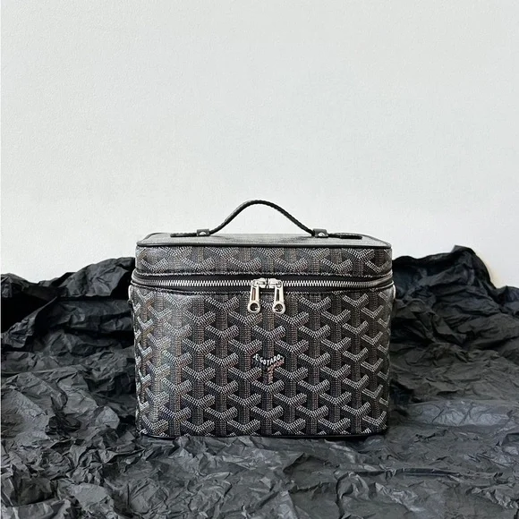 Goyard Black and Brown Belt Bag with Geometric Pattern